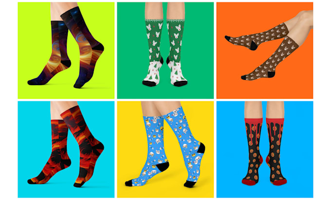 create knitting, sublimation, and printed custom sock design