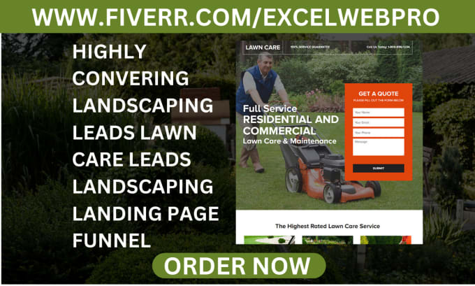 generate hot landscaping leads lawn care leads landscaping landing page funnel