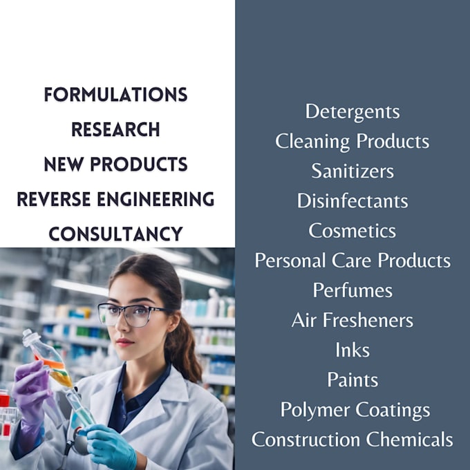 develop new products with my expert knowledge in chemistry