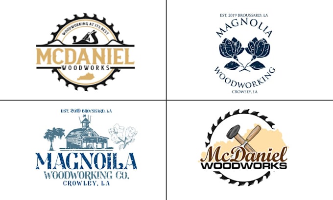 do modern wood work and carpentry logo design