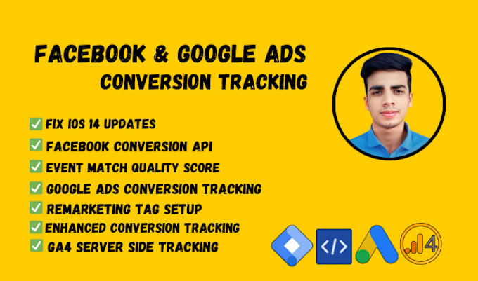 meta pixel,  google ads conversion, ga4 ecommerce tracking, setup through GTM