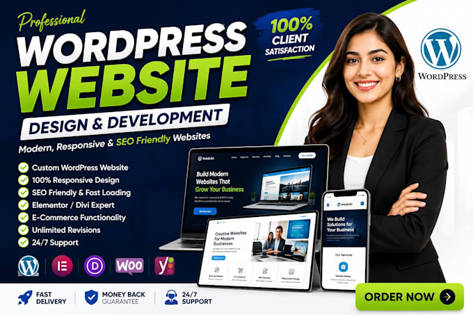 design and build a modern responsive wordpress website for your business