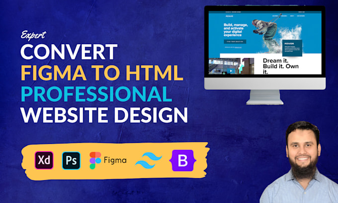 Convert figma pdf to html5 css tailwindcss or bootstrap by ...