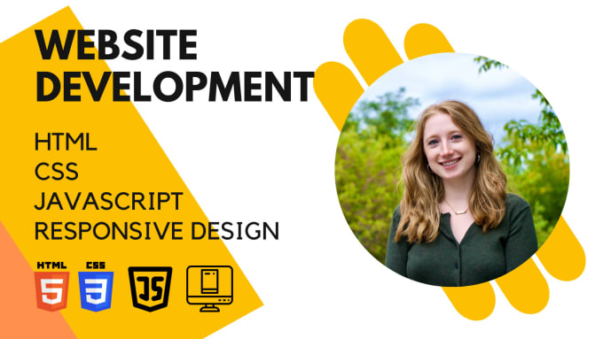 Create a custom responsive website for you using html, css, and ...