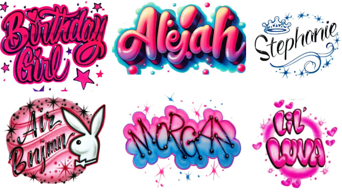 do professional 80s 90s airbrush logo