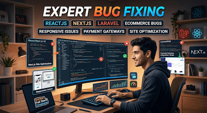 fix bugs in react, nextjs, and laravel applications