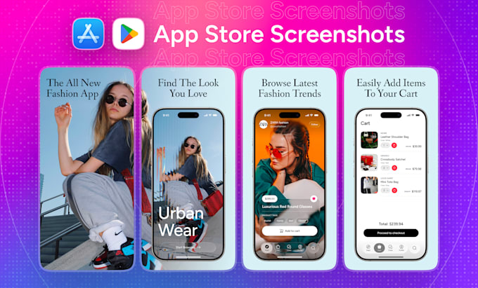 design awesome play store and app store screenshots