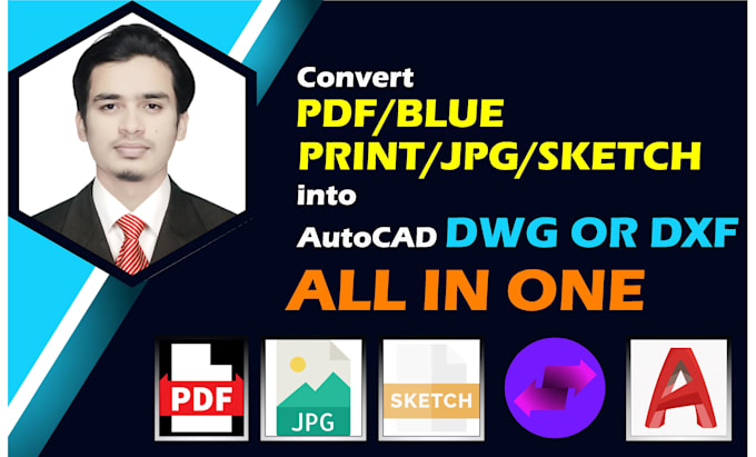 Convert pdf,jpg,img,hand drawing to autocad dwg or dxf by ...