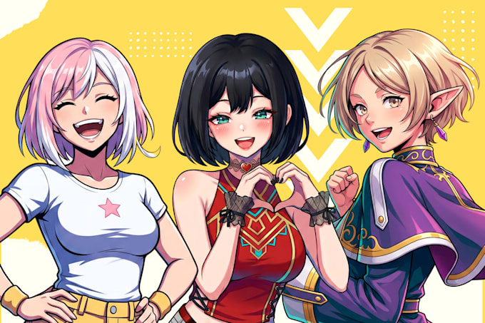 draw anime art and illustration for profile picture or pfp vtuber oc fanart