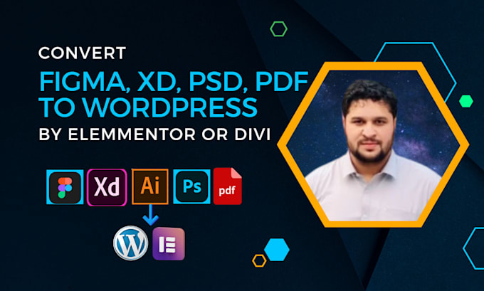 convert figma to wordpress, PDF to wordpress, design to elementor, div