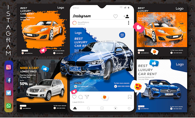 create amazing instagram posts or ads, social media content design