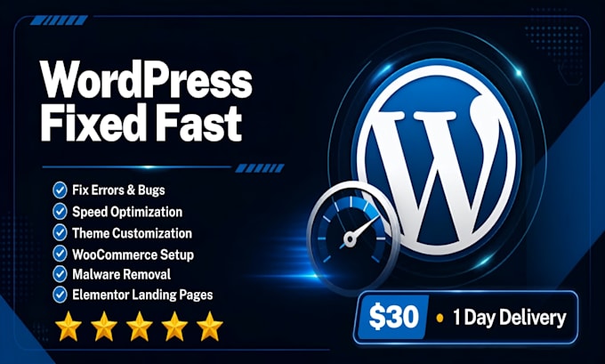fix, customize or speed up your wordpress website fast