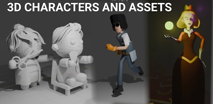 create stylised 3d characters or assets for you