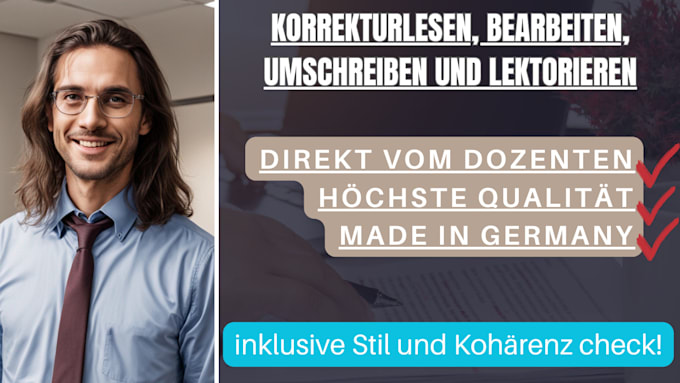 proofread, edit, and rewrite german texts, books and articles