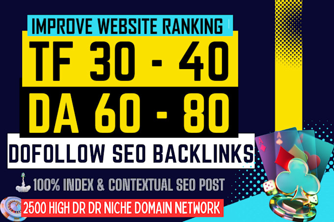 do fast ranking high DR 80 and tf 40 dofollow seo backlinks