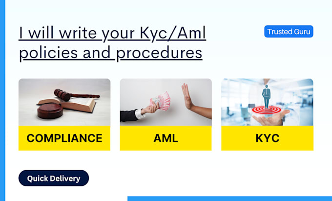 Write your compliance aml and kyc policies and procedures by Abekunde