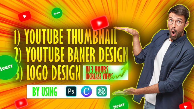 Design attractive youtube thumbnail and banner design by Vivek