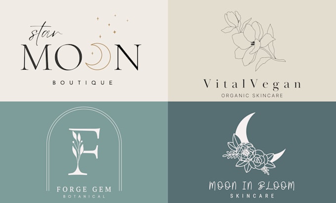 do creative botanical boho floral feminine handmade logo