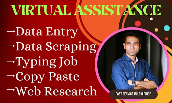 be your virtual assistant for data entry and web research