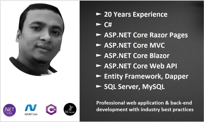 Build aspnet core app with mvc, razor pages, web api, csharp, ef, mssql ...