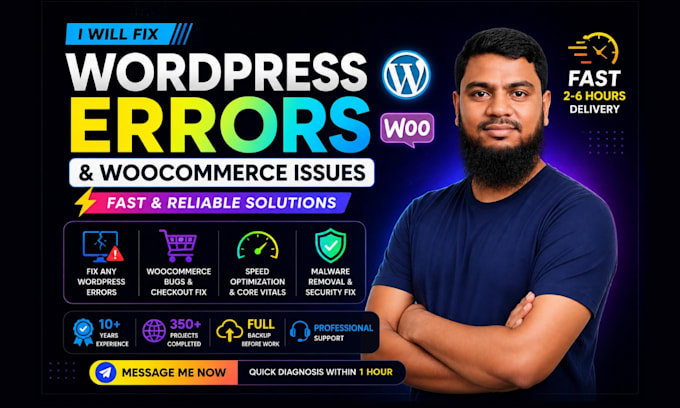 fix wordpress errors, bugs, and woocommerce issues fast and professionally