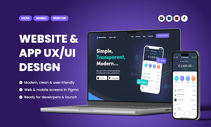 design professional UX UI for websites and mobile apps