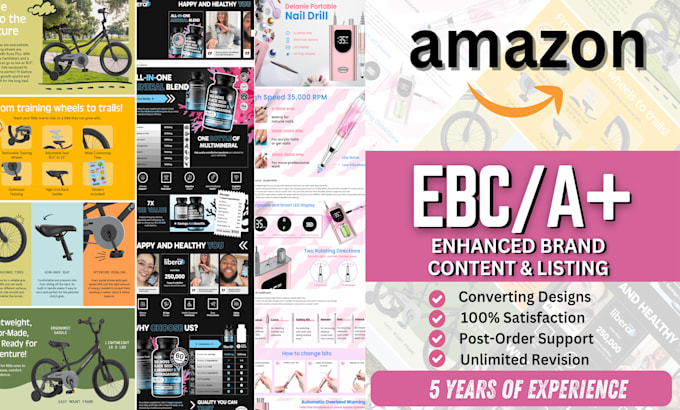 design amazon a plus content, amazon ebc and amazon listing images