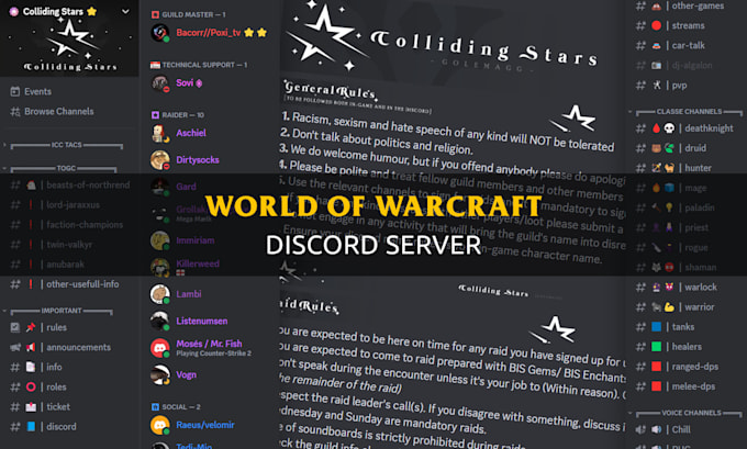 create a world of warcraft discord server for you