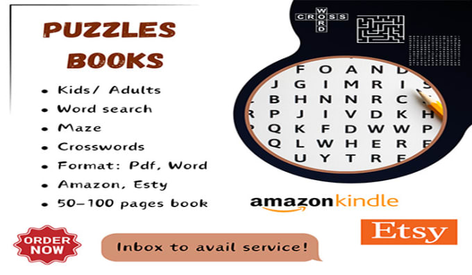 Design word search maze crossword puzzles for amazon kdp by Drsamy81