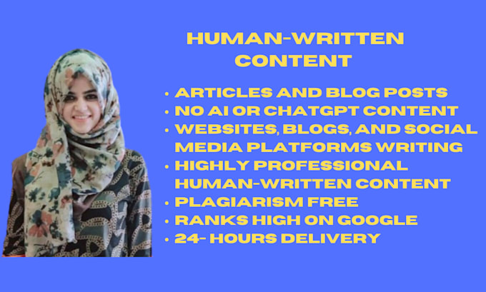 provide professional human written content writing services