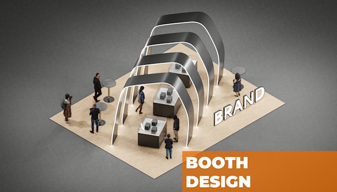 create 3d exhibition booth design for fairs and events