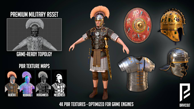 design realistic military armor weapon in 3d pbr, game ready