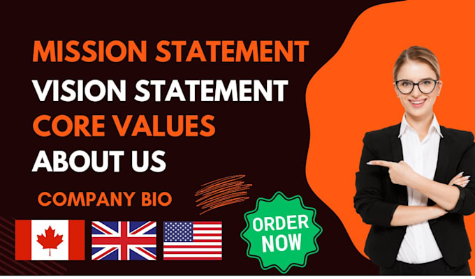 Write mission and vision statement , about us, brand story by ...