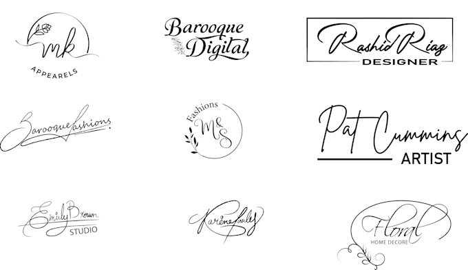 design scripted, handwritten, signature or cursive logo