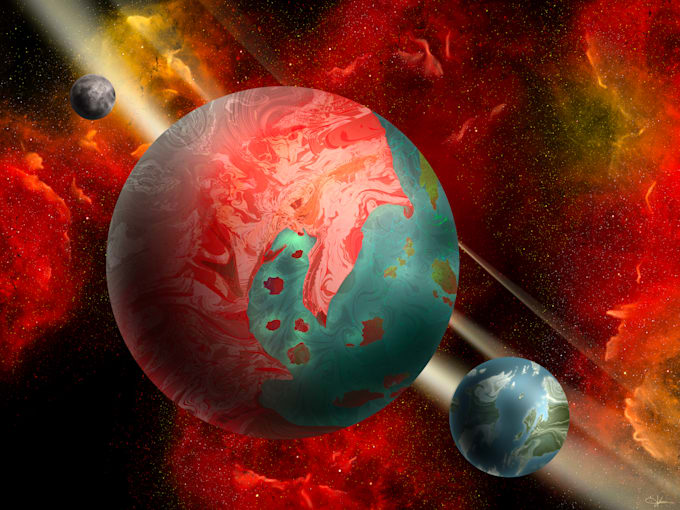 create realistic sci fi planet artwork