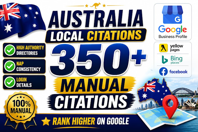 do 300 australia local citations and business directory submission