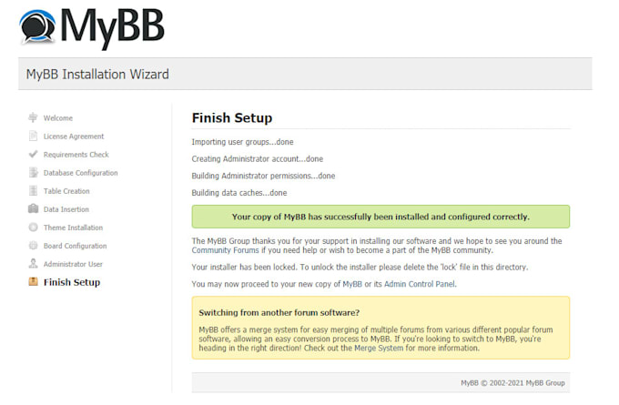 setup mybb forum, migrate xenforo to mybb