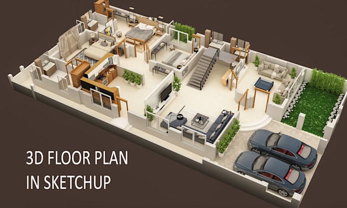 create 3d floor plan in sketchup