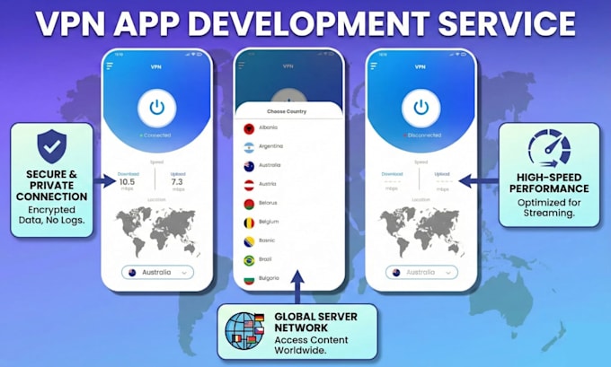 do VPN app development ios android mac PC with admin panel wireguard, openvpn v2