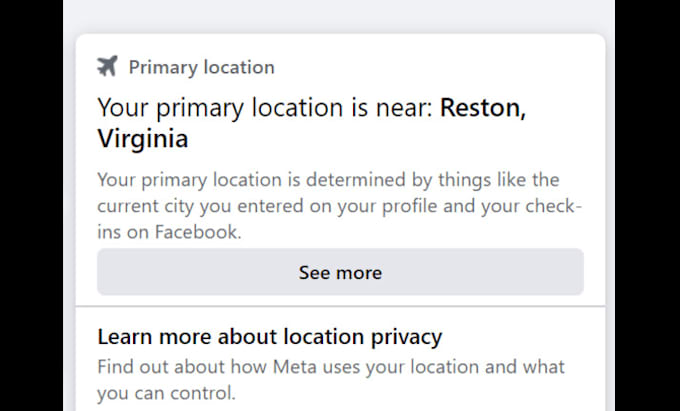 provide USA primary location confirmed facebook ids
