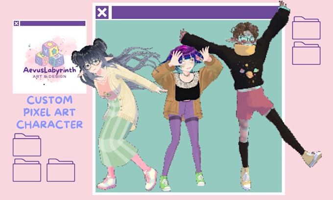 Make pixel art character design for you