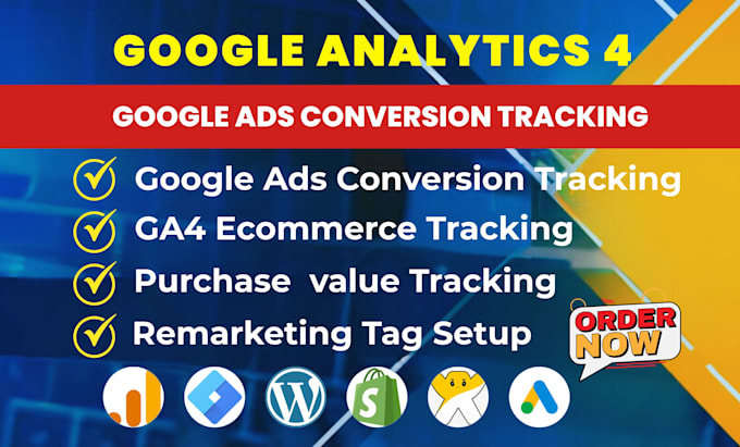 setup google ads conversion tracking ,ga4 ecommerce tracking, remarketing by gtm