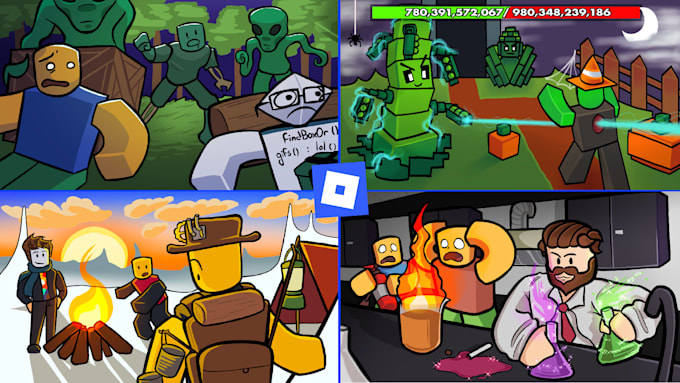 draw a roblox thumbnail or icon for your game