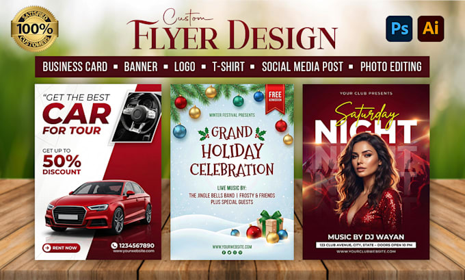 do flyer or brochure, poster and digital flyer design