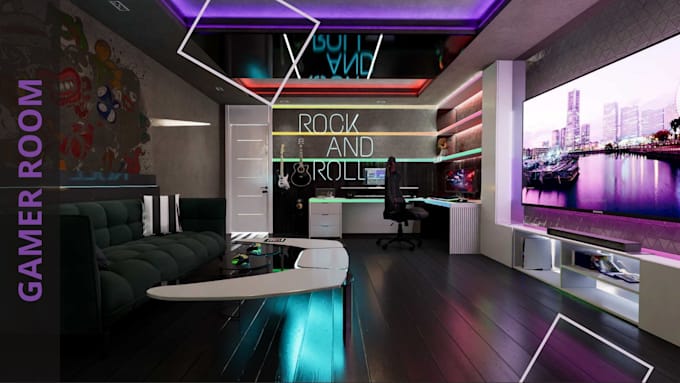 do design and render gamer room