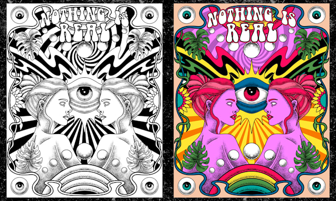 draw colorful psychedelic trippy illustrations