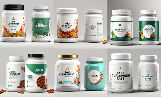 do cbd and supplement label design with 3d mockup