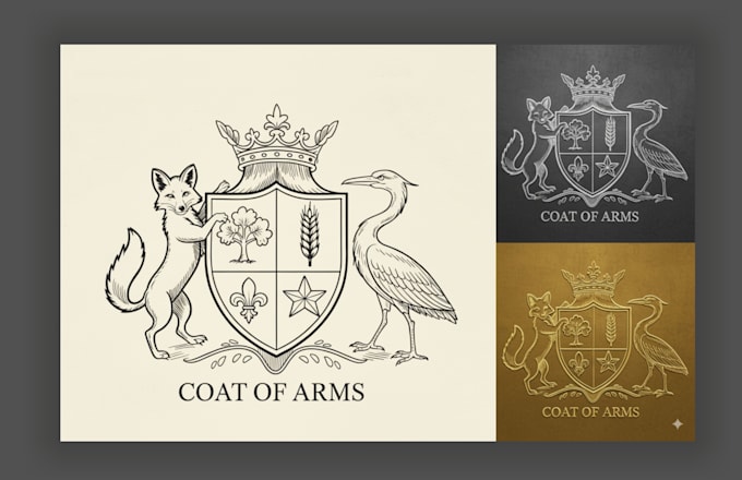 Design a premium coat of arms, family crest, heraldic and emblem logo ...