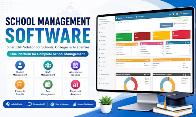 develop customized school management system with web and mobile application