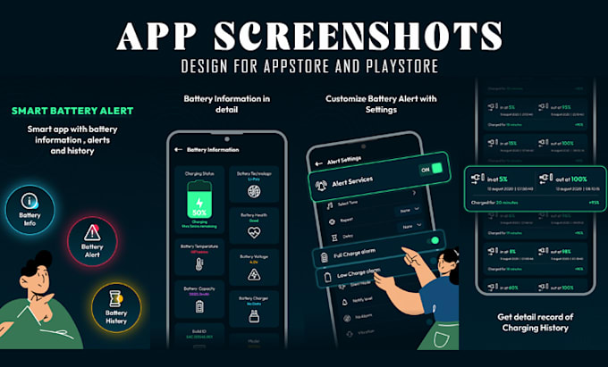 design screenshots for app store and play store
